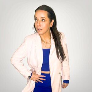 H&M Blush Pink Double Breasted Blazer Size Small/Med